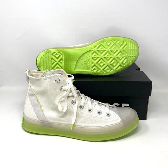 Converse Ctas CK HI Egret Pale High Top Beige Green Mens Canvas Sneakers A00416C - Picture 3 of 10